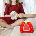 thumbnail image 4 of WASHWEPE Comfortable Rabbit Tent Hideout for Small Pets Made of Cloth Red Color Safe and Durable 7.8 Inches, 4 of 8