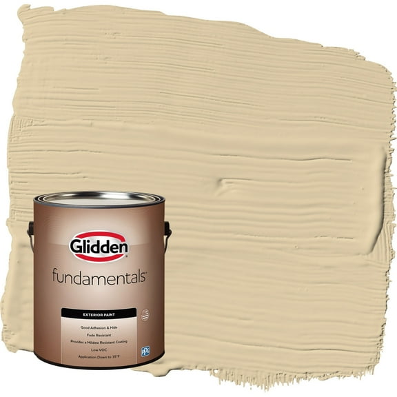 Glidden Fundamentals Cookie Dough / Beige Flat Exterior Paint, 1 Gallon