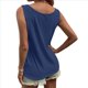 thumbnail image 3 of Camiseta Sin Mangas con Botones Delanteros para Mujer, Verano 2025, Informal, Holgada, con Cuello Redondo, Sin Mangas, Azul Oscuro, L, 3 of 6