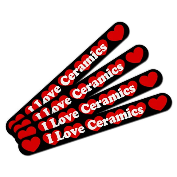 I Love Ceramics Double-Sided Nail File Emery Board Set 4 Pack