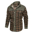 thumbnail image 2 of Fexilor Men's Corduroy Plaid Sherpa Lined Flannel Shirt Jacket Fleece Coat,Size S-3XL, 2 of 6