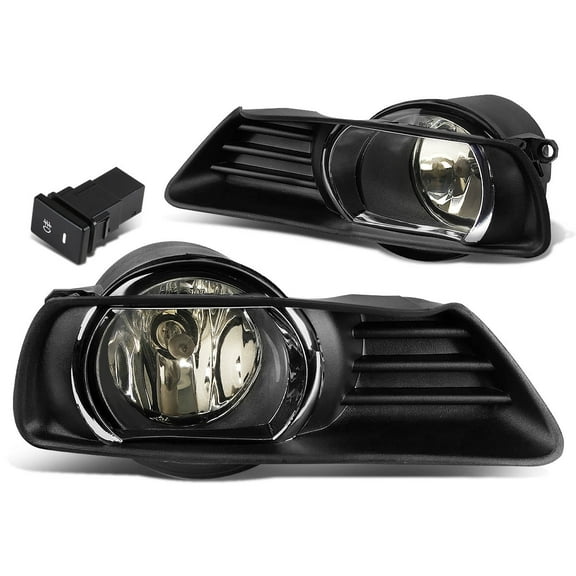 DNA Motoring For 07-09 Toyota Camry Smoked Lens Bumper Fog Light Lamps Pair w/Bezel Wiring Switch