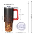 thumbnail image 2 of 40oz Tumbler with Handle and Straw, Vacuum Insulated Stainless Steel Travel Mug, Fits Car Cup Holder, Flame Print, 2 of 6