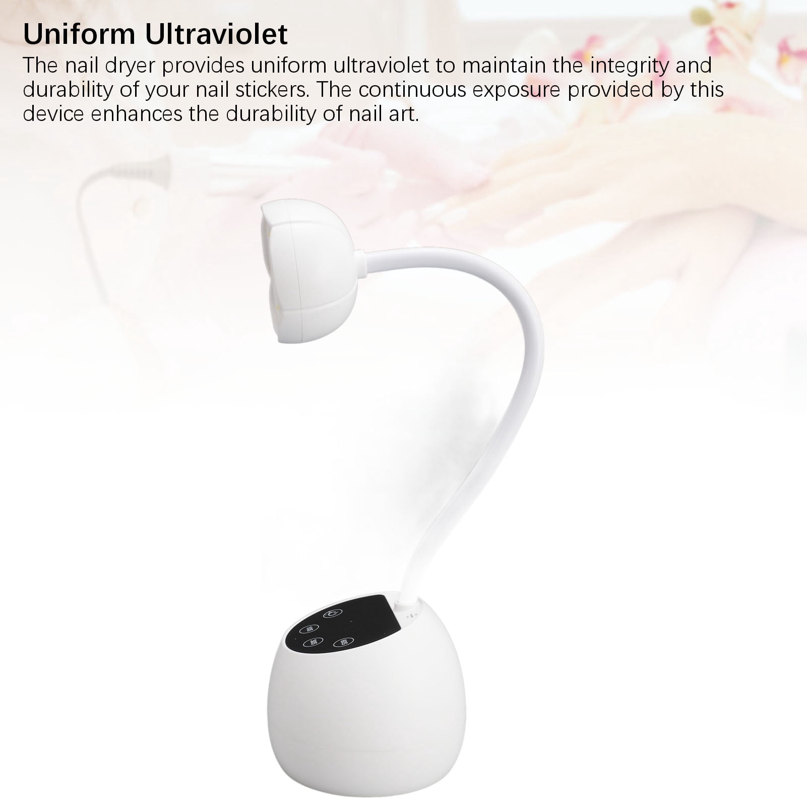 YAHHU Gooseneck Nail Lamp Professional LED Curing Light Rechargeable Dryer with 12pcs Beads (5.1 inches / 13 cm)