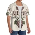 thumbnail image 4 of KLL Wine Print Men's Shirt Short Sleeve Button Down Summer Cuba Beach Shirts- X-Large, 4 of 7