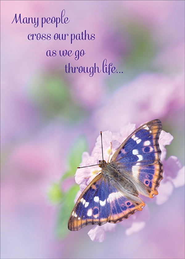 RSVP Many People Cross Our Paths Purple Butterfly Birthday Card