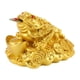 thumbnail image 2 of Figura de sapo de resina que atrae la fortuna y la buena suerte. Estatua de riqueza. Regalos de la suerte. Feng Shui. Dorado, 2 of 9