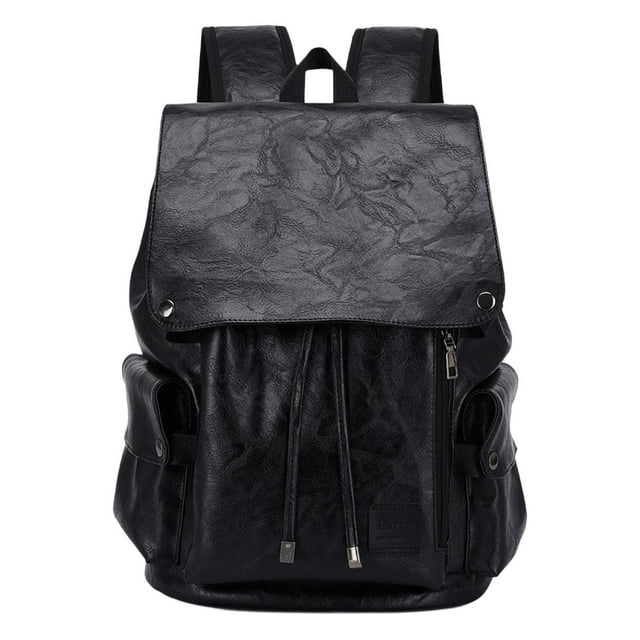Mochila para ordenador portátil Mochila resistente al desgaste de cuero PU para viajes diarios a la oficina y senderismo