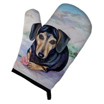 Black and Cream Dachshund Oven Mitt