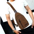 thumbnail image 4 of Bolso bandolera para hombre, de lona, de 30 x 17 x 5 cm, con correa ajustable y múltiples bolsillos para tener las manos libres. Ideal para deportes al aire libre, viajes y uso diario., 4 of 9