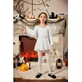 thumbnail image 6 of Arshiner Girls Ballet Leotards with Chiffon Dance Skirt Long Sleeve Crisscross Back Toddler Dance Outfit Combo, 6 of 7