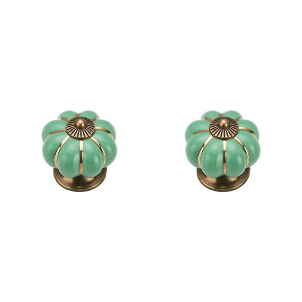 Riwesomey Perillas de puerta de calabaza Zapato Gabinete Cajón Tirador Pomo de la puerta Dormitorio Cocina Apartamento Piezas Accesorios de hardware Verde Verde 2piezas Riwesomey CBP214454