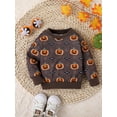 thumbnail image 2 of Wassery Toddler Girls Halloween Sweatshirts Long Sleeve Crewneck Pumpkin Print Pullover Tops 1T 2T 3T 4T 5T 6T Kids Baby Girls Casual Fall Clothes, 2 of 7
