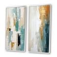 thumbnail image 3 of Designart "Vintage Solitude Abstract in Vintage Blue III" Abstract Painting Framed Wall Art Set Of 2 - Modern White Framed Wall Art Set Of 2, 3 of 6