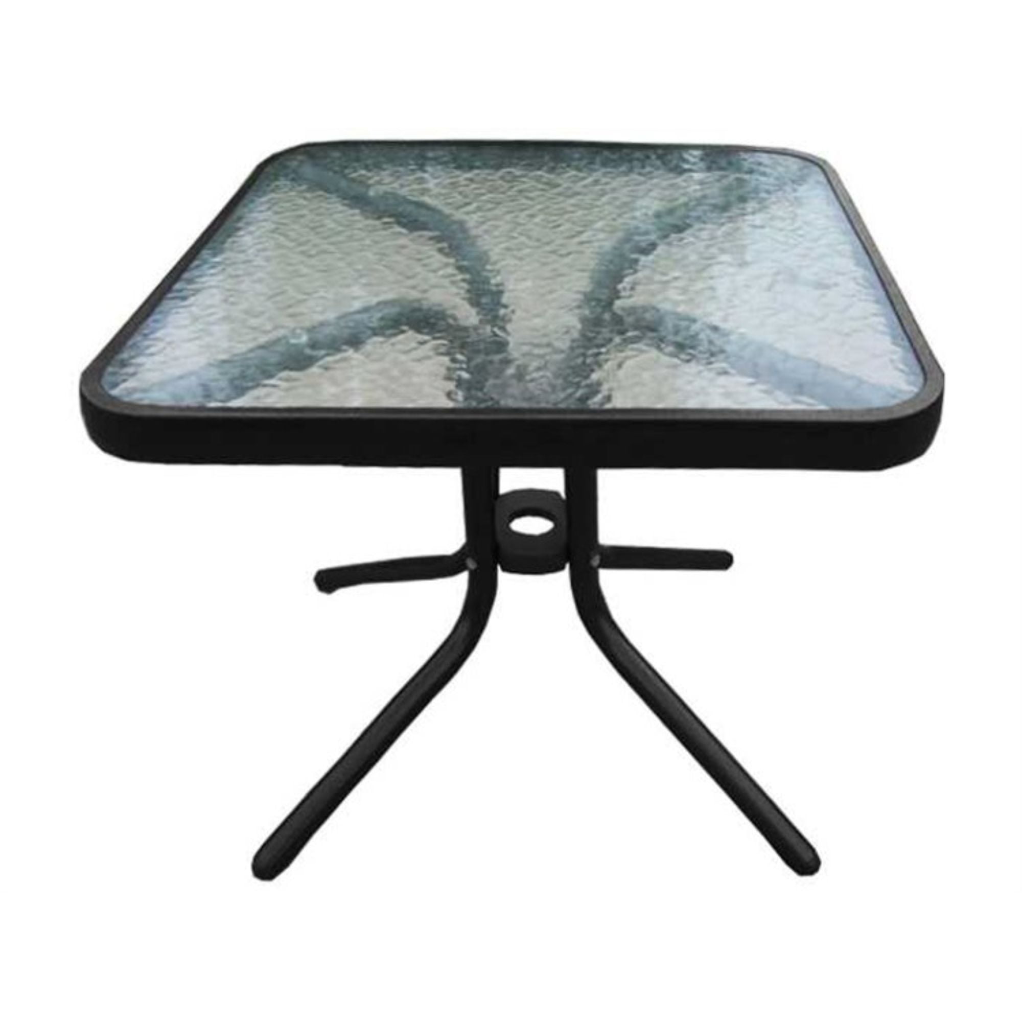 20" Black and Clear Glass top Side Table