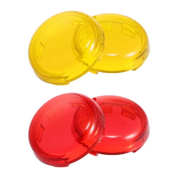 Unique Bargains 4pcs Amber Red Motorcycle Turn Signal Light Lens Covers Front Rear for Harley Davidson Sportster Softail Road King