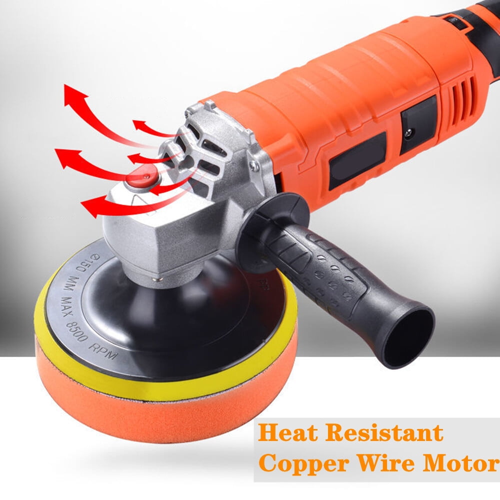 LineYDI Mini Cordless Buffer Polisher 7ich Buffer Polishing Car Polisher Waxing Tool Set 7" 1580W