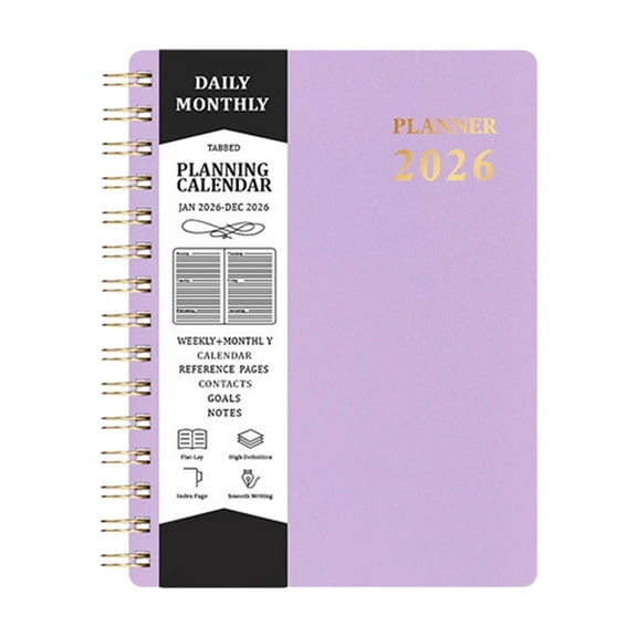 2026 Calendar Planner Coil Bound With Faux Leather Cover For Daily Scheduling And Note Taking 140 Pages Of High Quality Paper A Versatile Organizer For Work Home And Personal Use