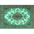 thumbnail image 1 of Ahgly Company Indoor Rectangle Medallion Turquoise Blue Traditional Area Rugs, 4' x 6', 1 of 4