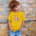 thumbnail image 2 of Tfken T-Shirts For Girls Toddler Butterfly Print Short Sleeve Crew Neck Tee Yellow Size 8-9 Years Summer Soft Tops, 2 of 4