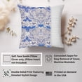 thumbnail image 2 of Ethan Taylor Botanical Throw Pillow Soft Cushion Cover 'William Morris Pattern IX Plants Leaves Cottagecore' Classic Pattern Decorative Square Accent Pillow Case, 18x18 Inches, Blue, White, 2 of 5