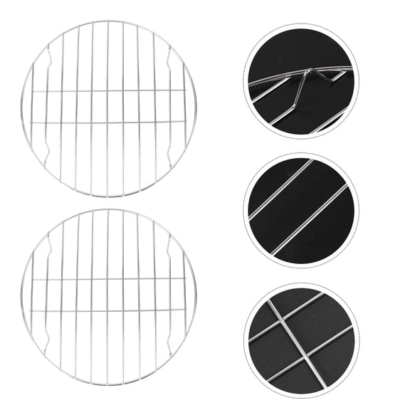 ibasenice 2-Pack Stainless Steel Roasting Rack for Cooking, Family BBQ, Picnic, Camping, and Outdoor Grilling