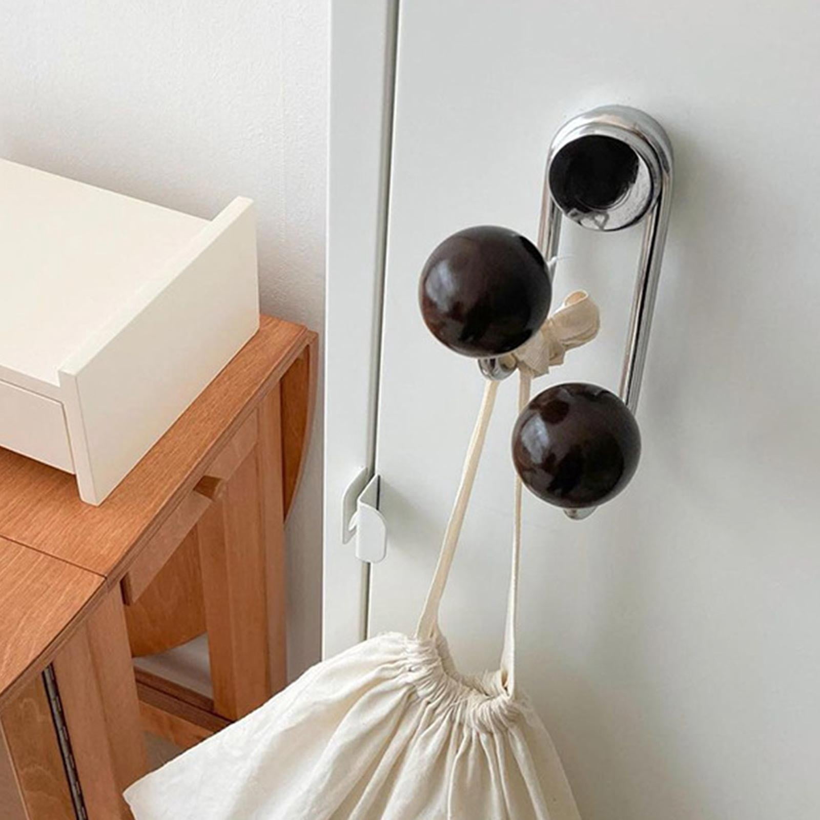 HOZVOMI Magnetic Wood Ball Hooks No Drill Strong Magnet Hanger for Refrigerators Cabinets and Doors