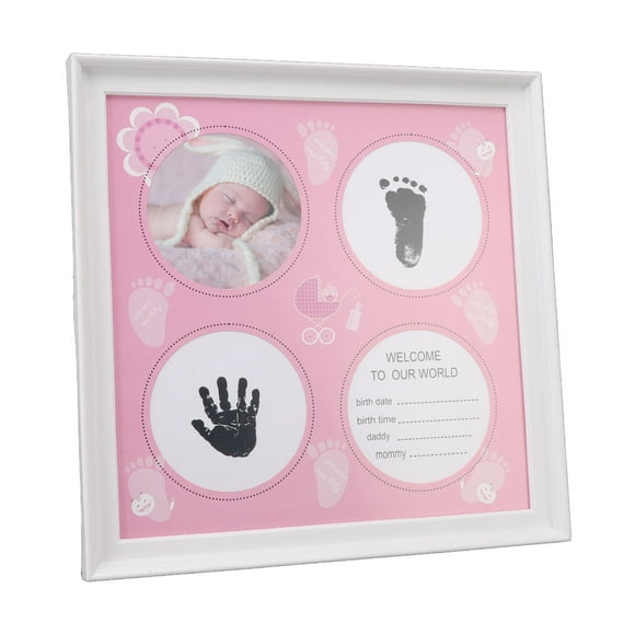 Baby Handprint Footprint Kit, Baby Print Frame Kit Sturdy Plastic Density Board Attractive Decorative For Newborns For Display Blue,Pink