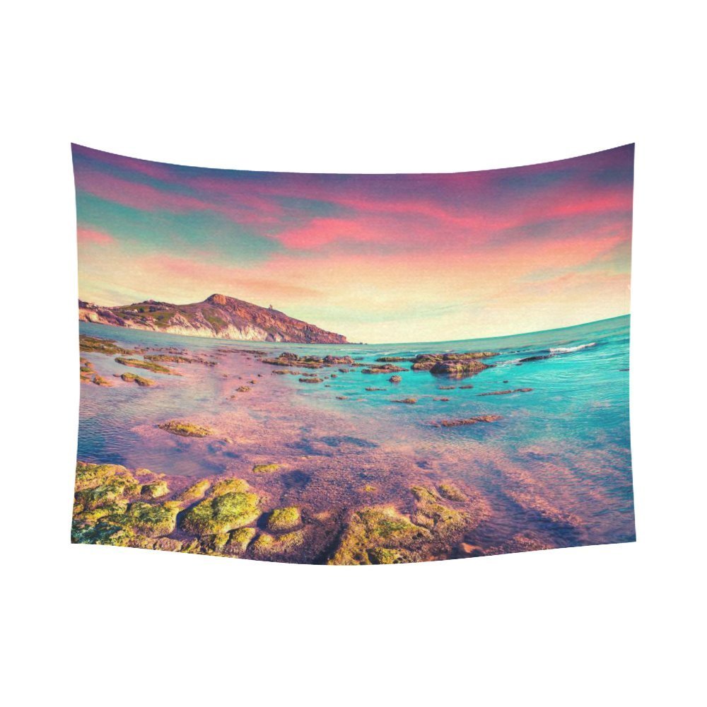 PHFZK Landscape Wall Art Home Decor, Colorful Spring Sunset from the