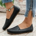 thumbnail image 4 of Women's Slip On Flat Wide Width Loafers Comfortable Low Top Flat Tennis Shoes Breathable Non Slip Work Shoes Black Size 7, 4 of 8
