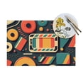 thumbnail image 4 of XMXT 1 Pcs Woven Placemats, Colorful Retro Print Stain Resistant Anti-Skid Placemat for Kitchen Table, 12 x 18 inches, 4 of 6