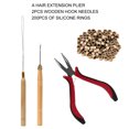 thumbnail image 3 of Yajisi Kit de Herramientas para Extensiones de Cabello con Alicates Curvos y Anillos Marrón Claro, 3 of 6