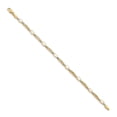 thumbnail image 2 of Real 14kt Yellow Gold Fancy Diamond and Opal Chain Bracelet; 7 inch; Lobster Clasp; for Adults and Teens; for Women and Men, 2 of 2