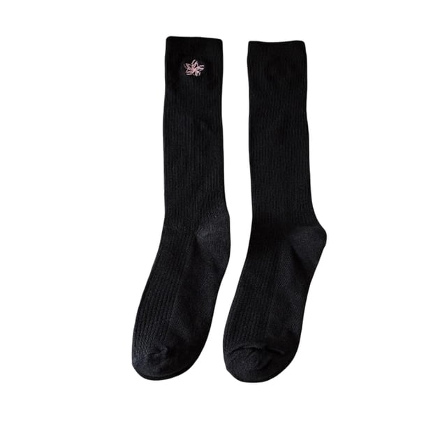 Guardurnaity 1 par de calcetines de punto de estilo japonés para niña, calcetines transpirables universales de temporada, calcetín bonito, Medias Negro Tipo 1