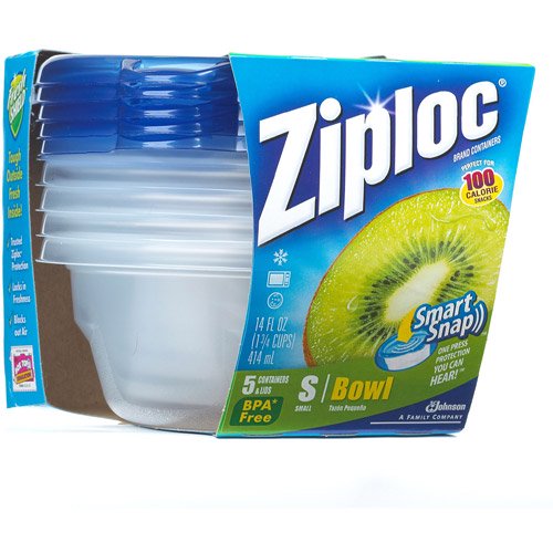Ziploc Container, Small Bowl, 5ct