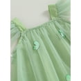thumbnail image 5 of Cenuakty Baby Girl Tulle Dress Fly Sleeve Square Neck Tutu Dress 3D Flower/Butterfly Party Dress, 5 of 9