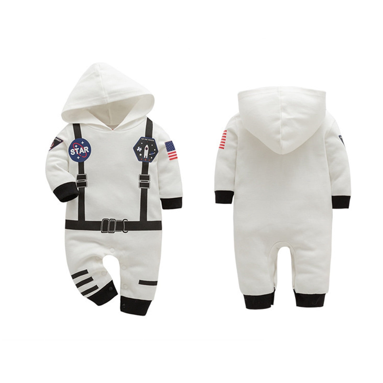 TOOYOU Boys Girls Romper Cute Astronaut Jumpsuit Short Sleeve Pullover Bodysuits Toddler Kids Soft And Comfortable Onesie Size 3-6 Months
