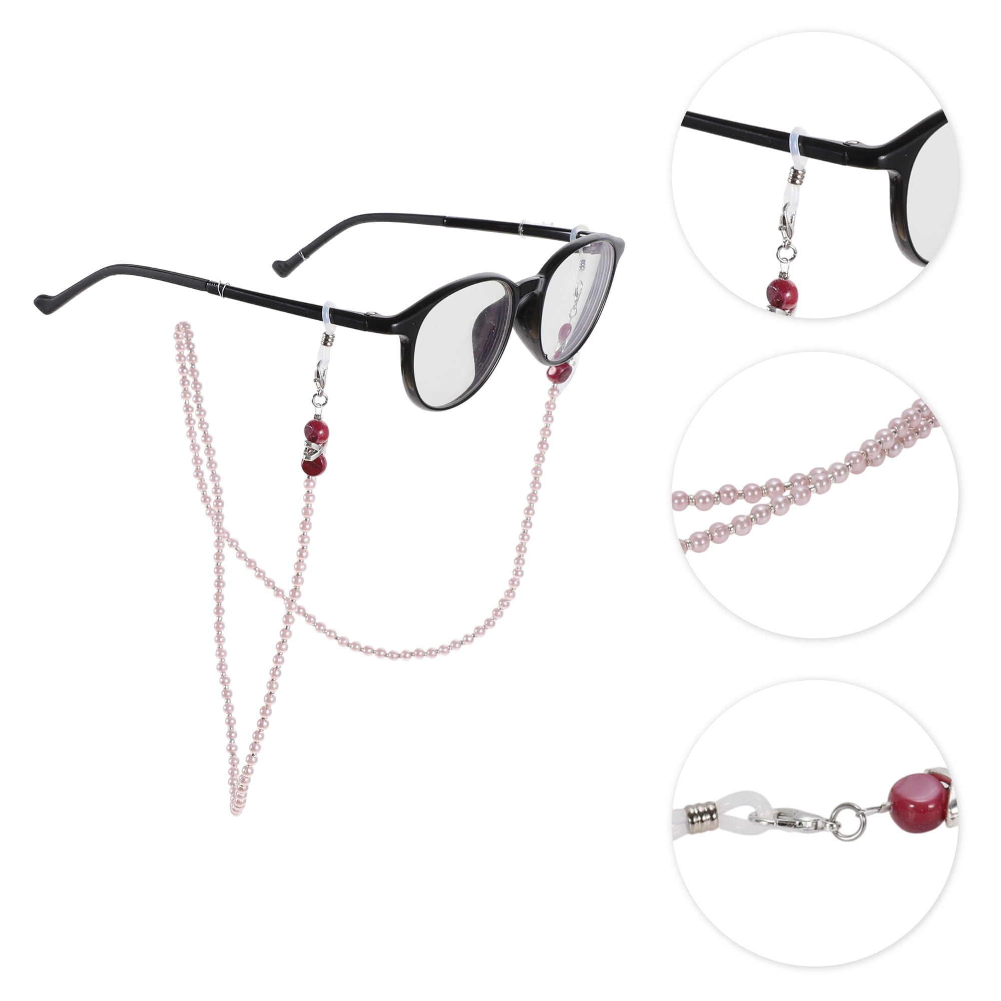 Unique Bargains Imitation Pearl Pattern Eyeglass Chain 29.53" 1 Pc Light Purple