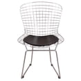 thumbnail image 2 of MLF Harry Bertoia Wire Side Chair (Set of 4). Chromed Wire Frame with Plastic Feet & PU Leather Cushion, 2 of 6