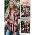 thumbnail image 7 of Xuanfei Women Plaid Open Front Long Sleeve Cardigan, 7 of 7