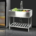 thumbnail image 3 of Modern Stainless Steel Kitchen Sink Freestanding Laundry Sink Silver with Faucet for Kitchens, Cafes, 3 of 15