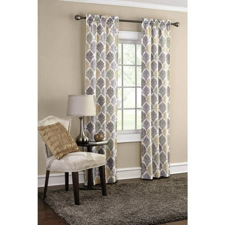 Mainstays 2 Pack Sailcloth Rod Pocket Curtain Panel Pair Walmart
