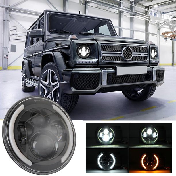Ojo de ángulo de Halo de faro LED redondo de 200 W de 7 pulgadas para Jeep Wrangler JK TJ LJ 97-17