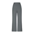 thumbnail image 5 of Ofertas en Walmart! QATAINLAV Wide Leg Pants for Women Summer Baggy Flowy Linen Palazzo Pants Beach Casual Elastic Waist Trouser with Pockets Gray M, 5 of 7
