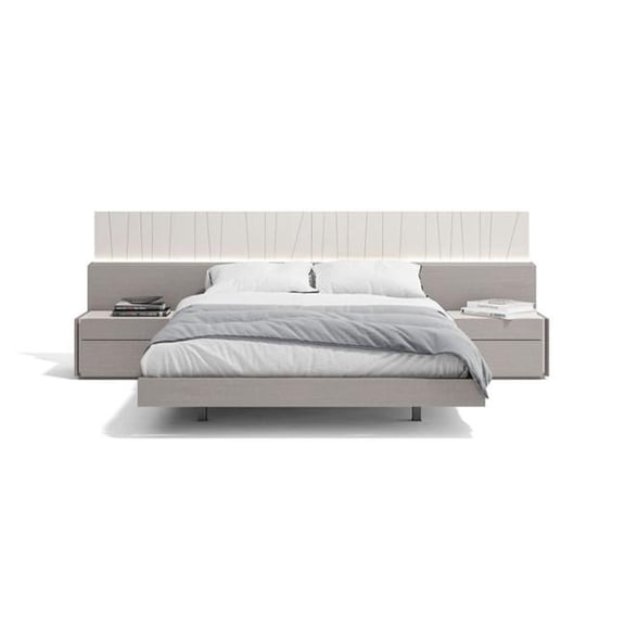 J&M Furniture 17865-Q Porto Queen Size Bed - Grey