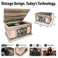 thumbnail image 4 of Victrola Nostalgic Tocadiscos Bluetooth 6 en 1 y centro multimedia con parlantes incorporados - Tocadiscos de 3 velocidades, reproductor de CD y casetes, radio AM/FM | Transmisión de música inalámbric, 4 of 5