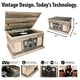 thumbnail image 4 of Victrola Nostalgic Tocadiscos Bluetooth 6 en 1 y centro multimedia con parlantes incorporados - Tocadiscos de 3 velocidades, reproductor de CD y casetes, radio AM/FM | Transmisión de música inalámbric, 4 of 5