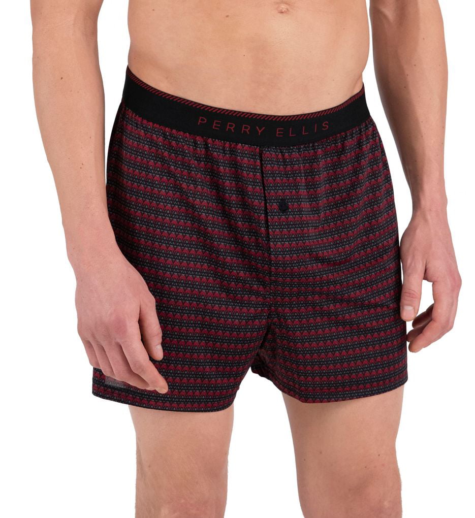 Perry Ellis Men's Stripe Designed Boxer Shorts Relaxed Fit
