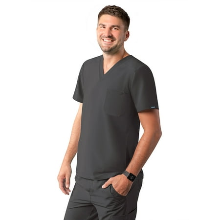 

Adar Addition Scrubs For Men - Modern Multi Pocket V-Neck Scrub Top