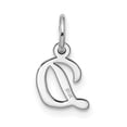 thumbnail image 2 of Diamond2Deal 10k White Gold Script Initial D Charm Pendant for Women (L- 0.64 inch, W- 0.29 inch), 2 of 6